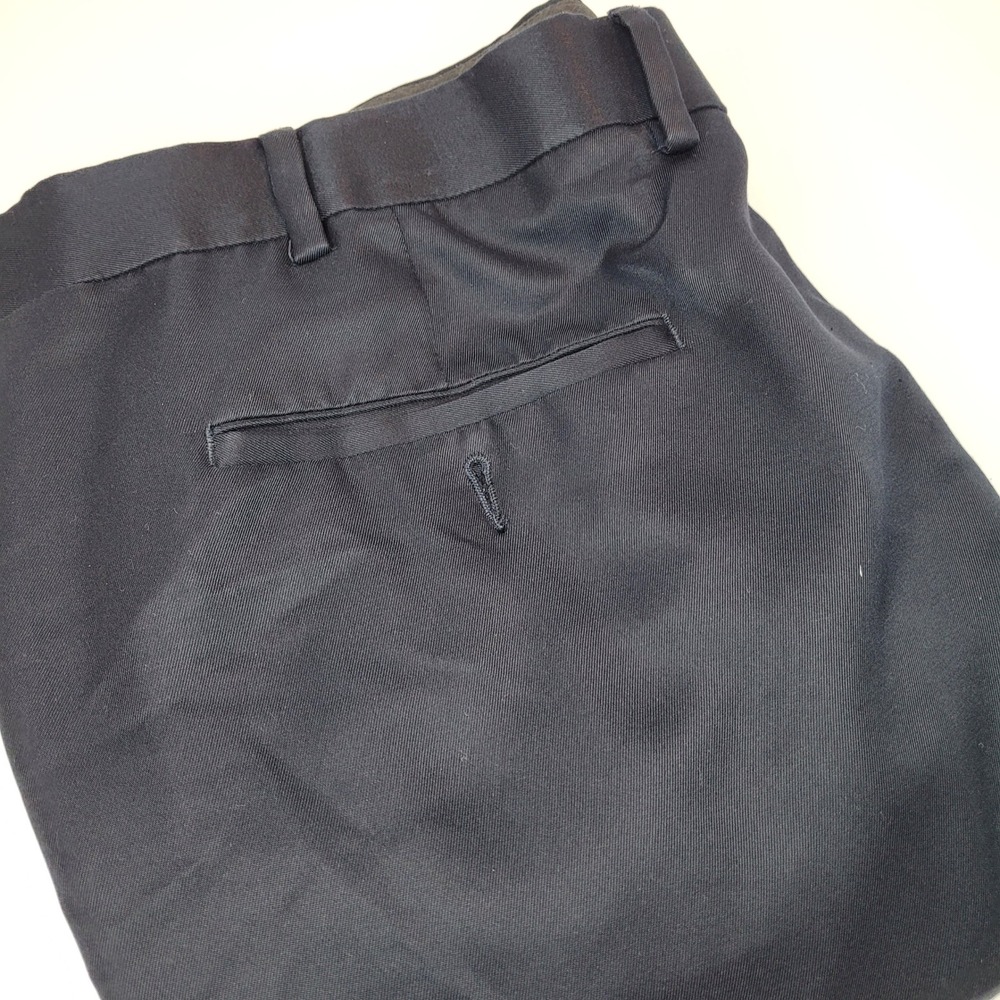 Roundtree & Yorke Dress Pants Mens 46x29 Navy Blue Good Easy Care Flat Front